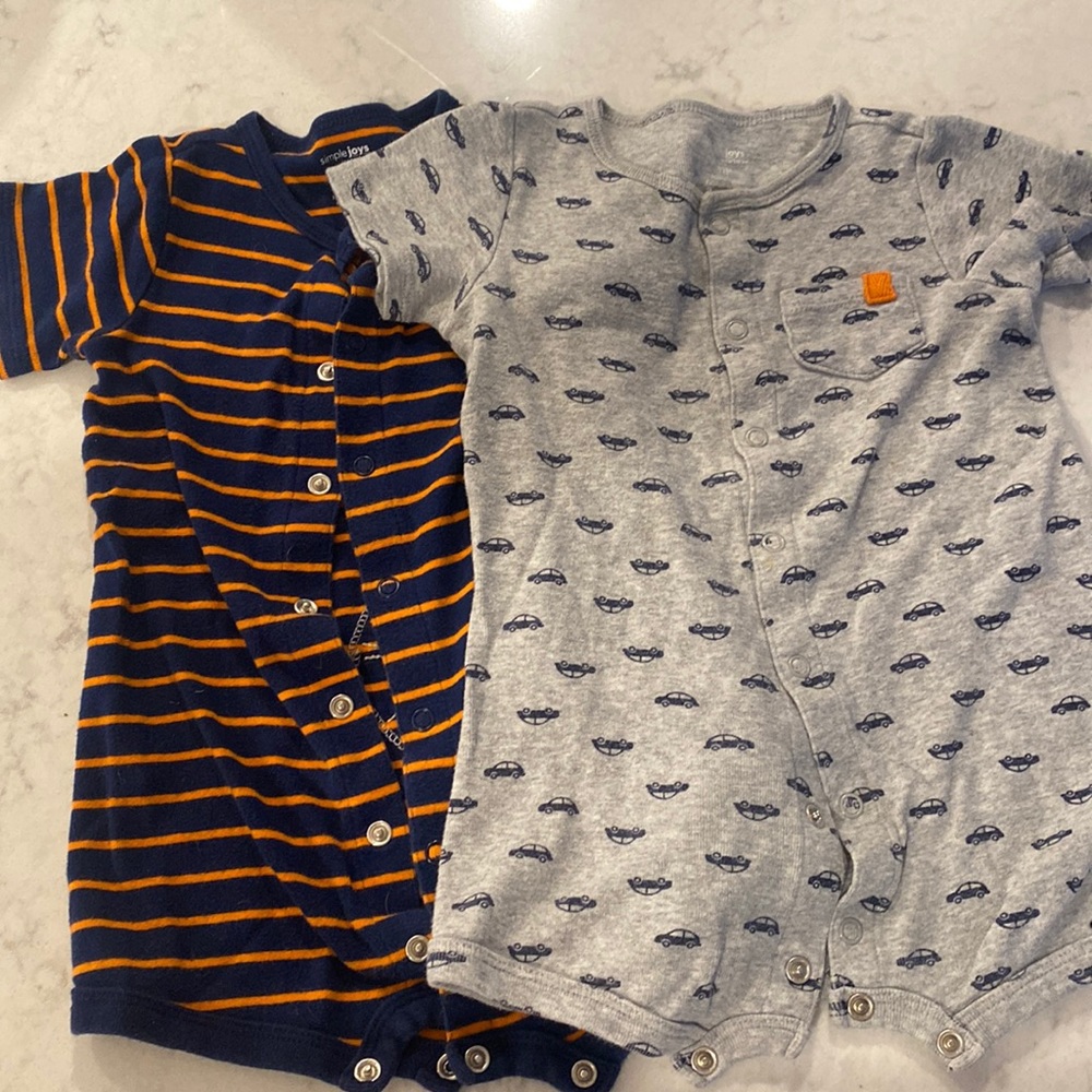 Bundle of two 12- month rompers from simple joys by Carter